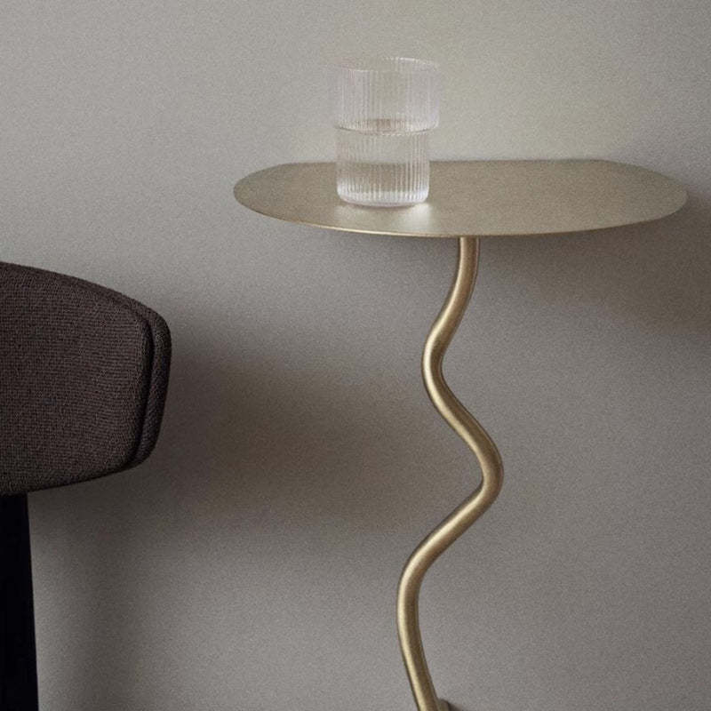 Contemporary Iron Curve Suspended End Table