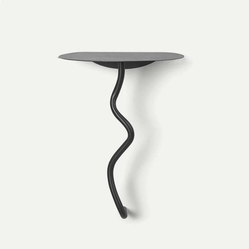 Contemporary Iron Curve Suspended End Table