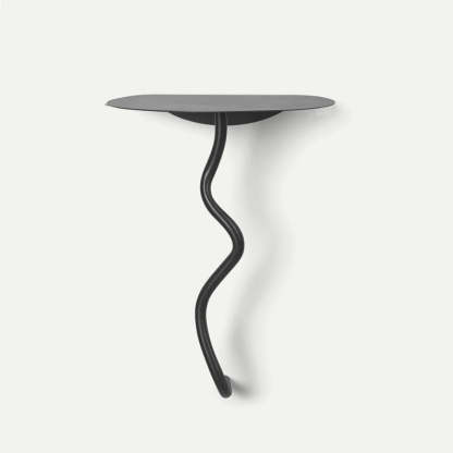 Contemporary Iron Curve Suspended End Table