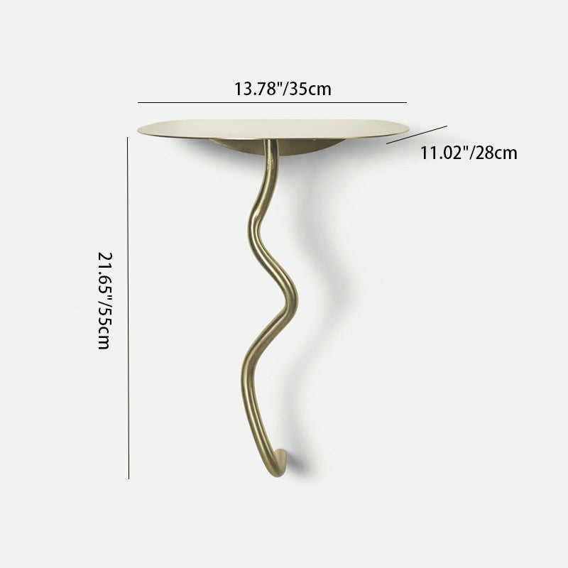 Contemporary Iron Curve Suspended End Table