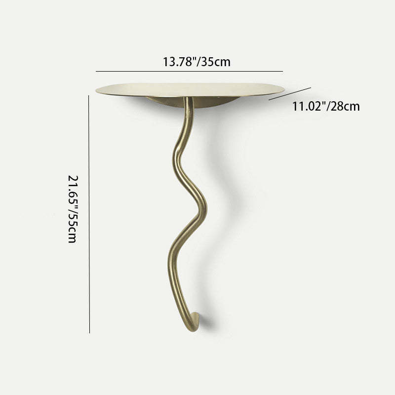 Contemporary Iron Curve Suspended End Table