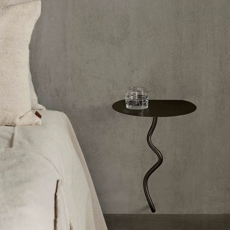 Contemporary Iron Curve Suspended End Table