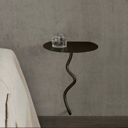 Contemporary Iron Curve Suspended End Table