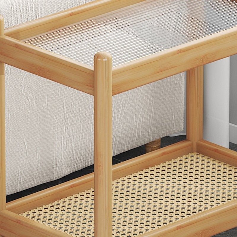 Minimalist Acrylic Bamboo End Table