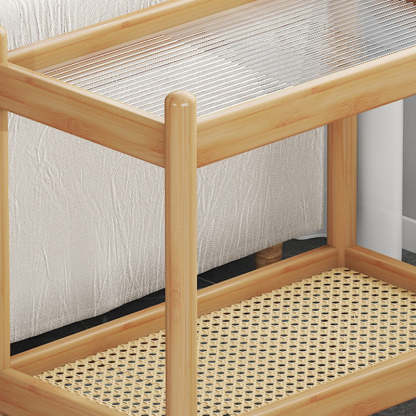 Minimalist Acrylic Bamboo End Table