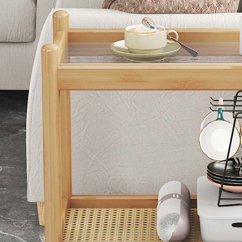 Minimalist Acrylic Bamboo End Table