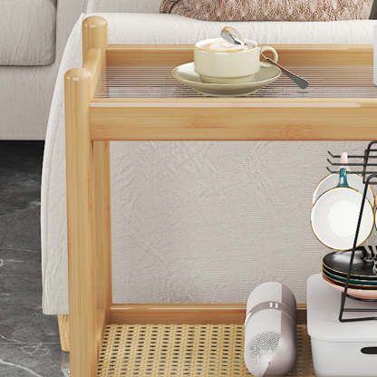 Minimalist Acrylic Bamboo End Table