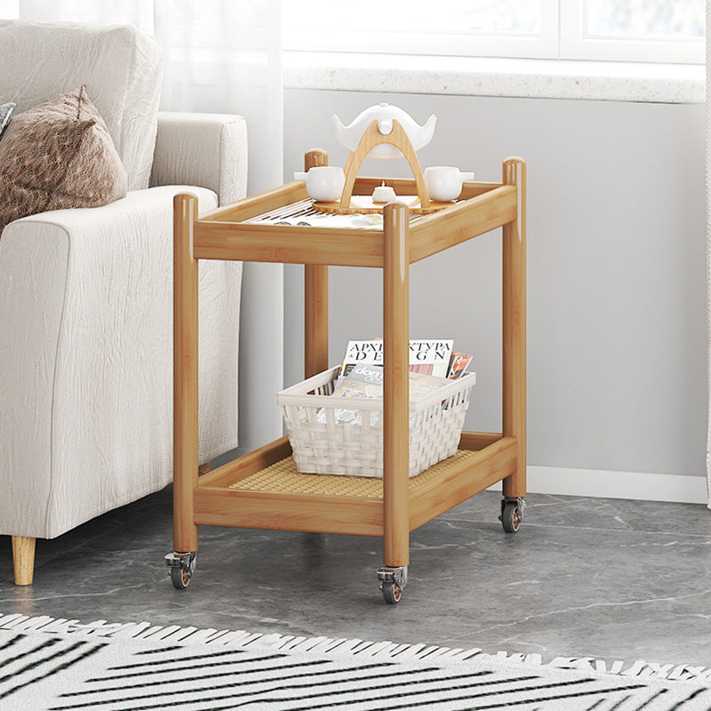Minimalist Acrylic Bamboo End Table