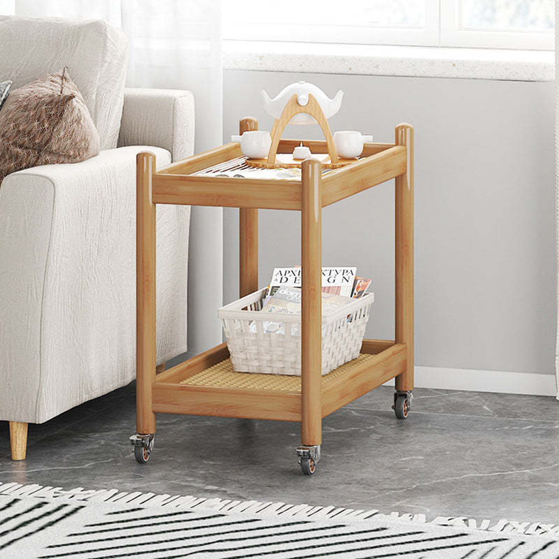 Minimalist end gray bamboo acrylic metal end & side tables