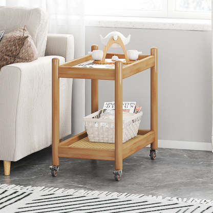 Minimalist Acrylic Bamboo End Table