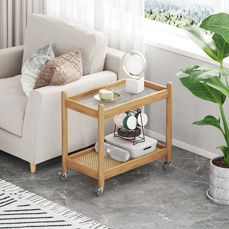 Minimalist Acrylic Bamboo End Table
