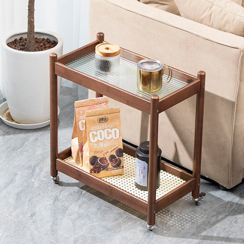 Minimalist Acrylic Bamboo End Table