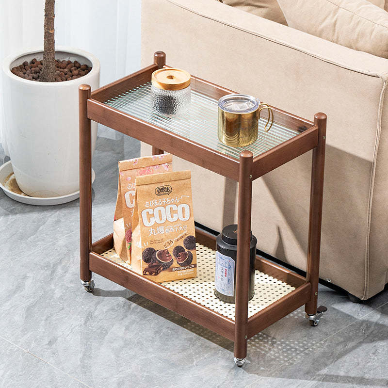 Minimalist Acrylic Bamboo End Table