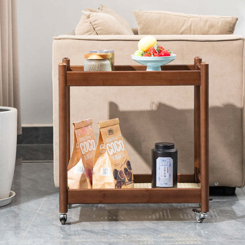 Minimalist Acrylic Bamboo End Table