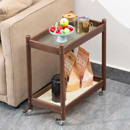 Minimalist Acrylic Bamboo End Table
