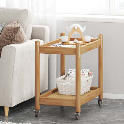 Minimalist Acrylic Bamboo End Table