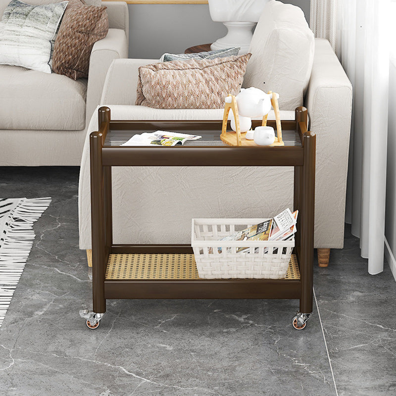 Minimalist Acrylic Bamboo End Table