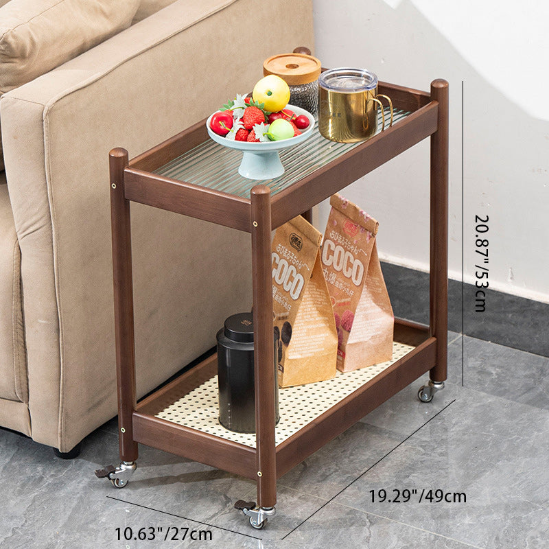 Minimalist Acrylic Bamboo End Table