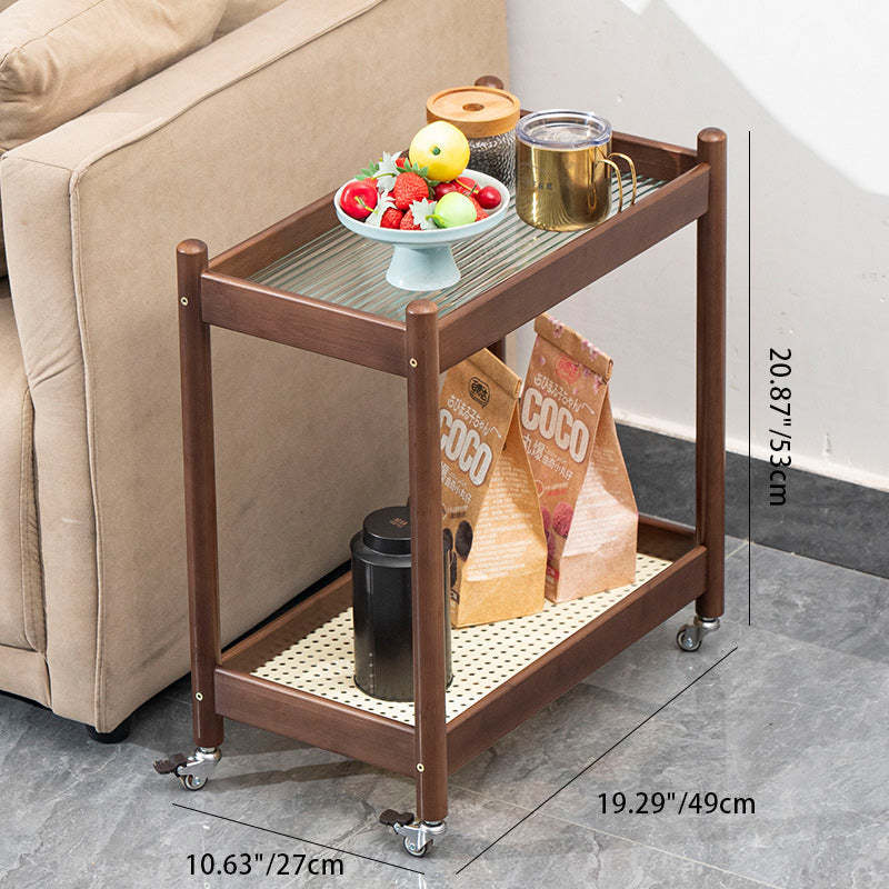 Minimalist Acrylic Bamboo End Table
