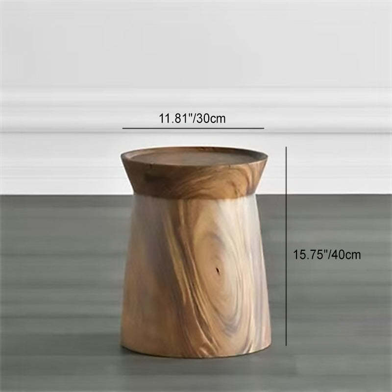 Contemporary Hat Shape Wood End Table