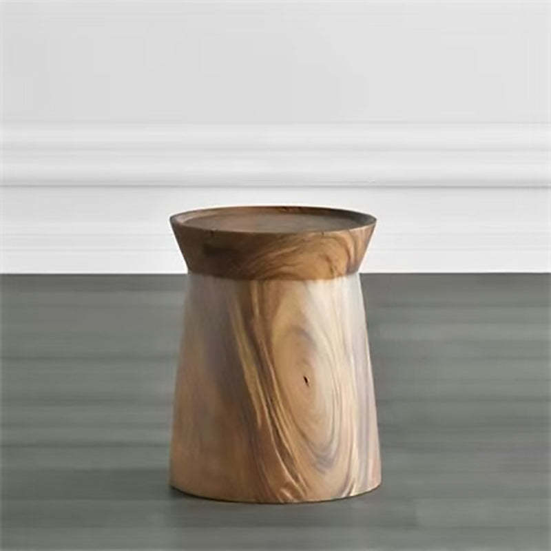 Contemporary Hat Shape Wood End Table