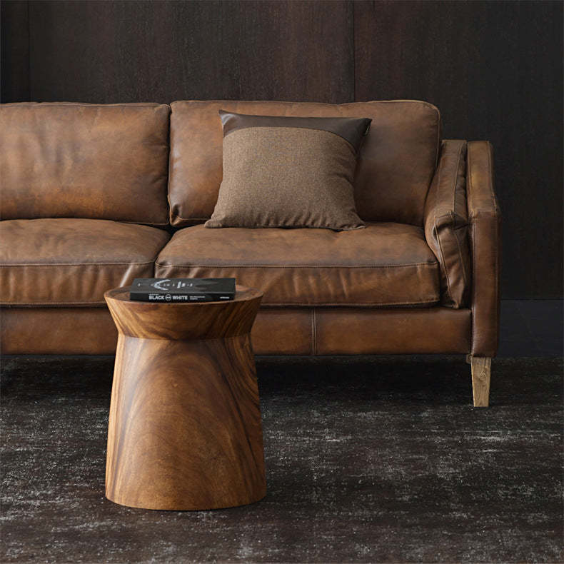 Contemporary Hat Shape Wood End Table