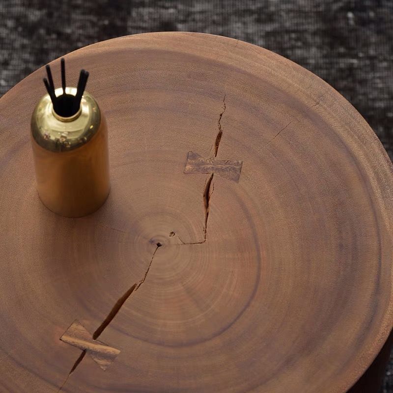 Contemporary Hat Shape Wood End Table