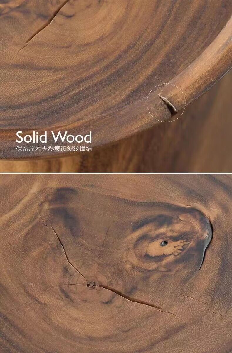 Contemporary Hat Shape Wood End Table