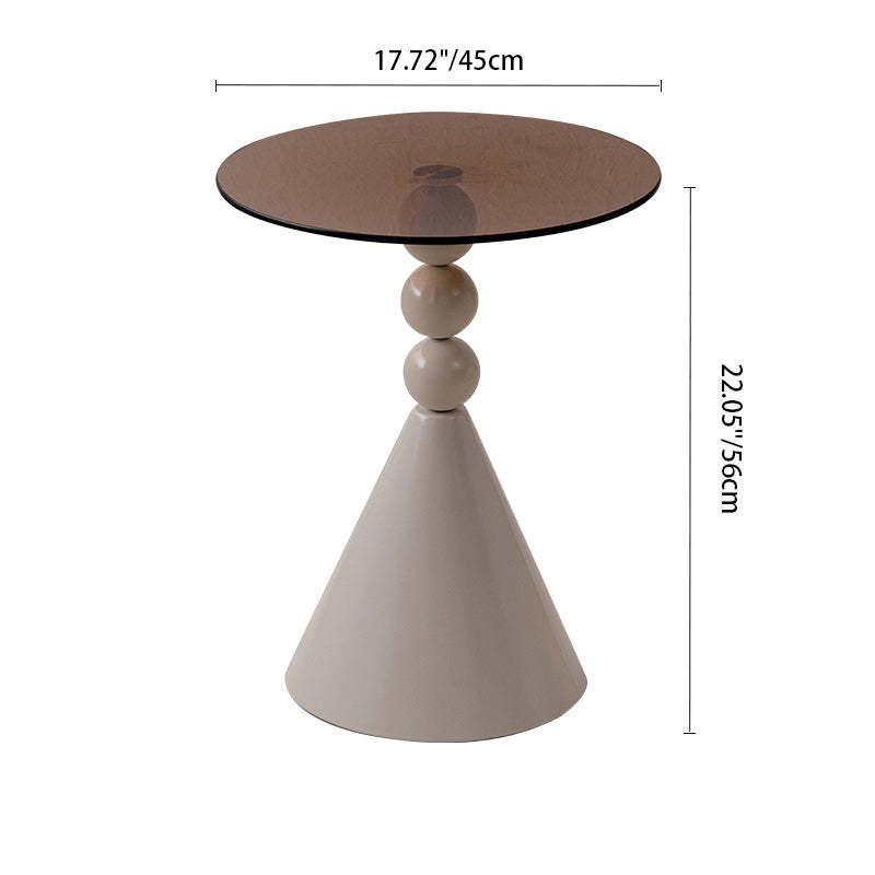Luxury Round Tempered Glass Iron Coffee Table