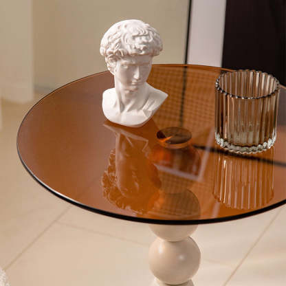 Luxury Round Tempered Glass Iron Coffee Table