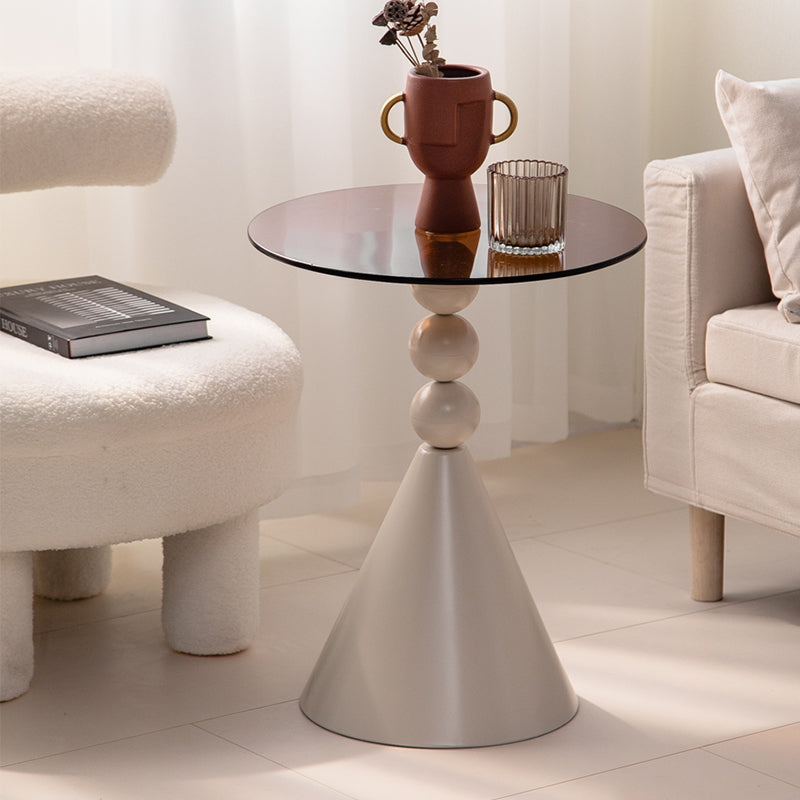 Luxury Round Tempered Glass Iron Coffee Table