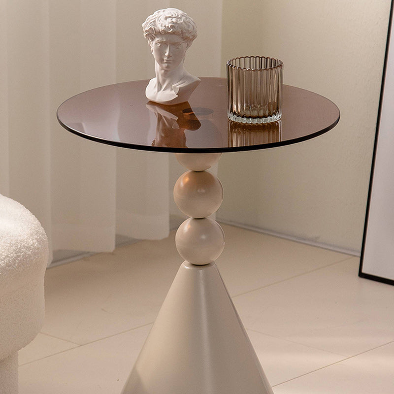 Luxury Round Tempered Glass Iron Coffee Table