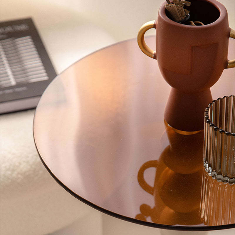 Luxury Round Tempered Glass Iron Coffee Table