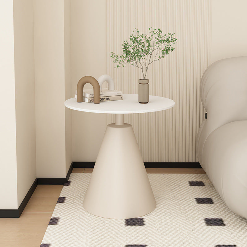Minimalist Cone Rock Slab End Table — Black
