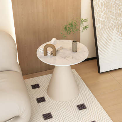Minimalist Cone Rock Slab End Table