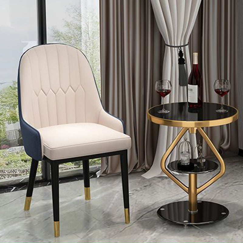 Round Tempered Glass Steel Coffee Table