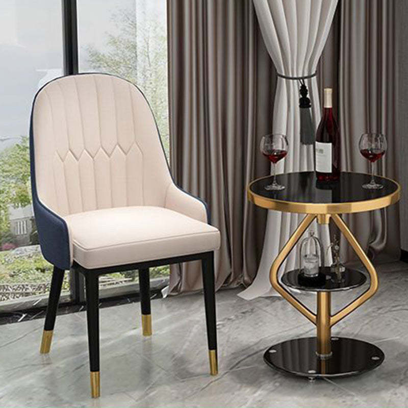 Round Tempered Glass Steel Coffee Table