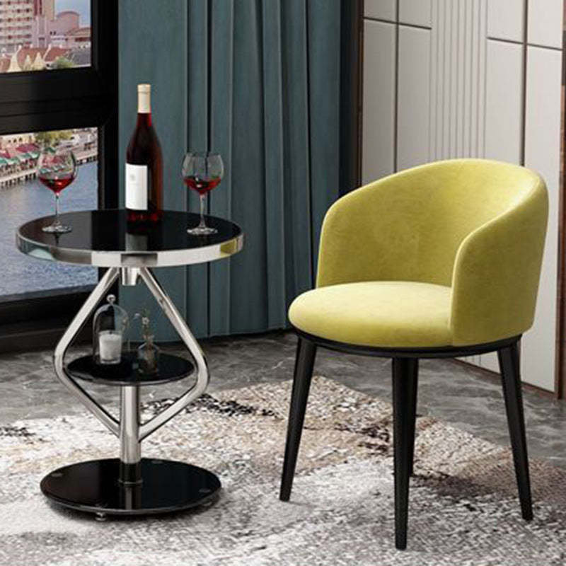 Round Tempered Glass Steel Coffee Table