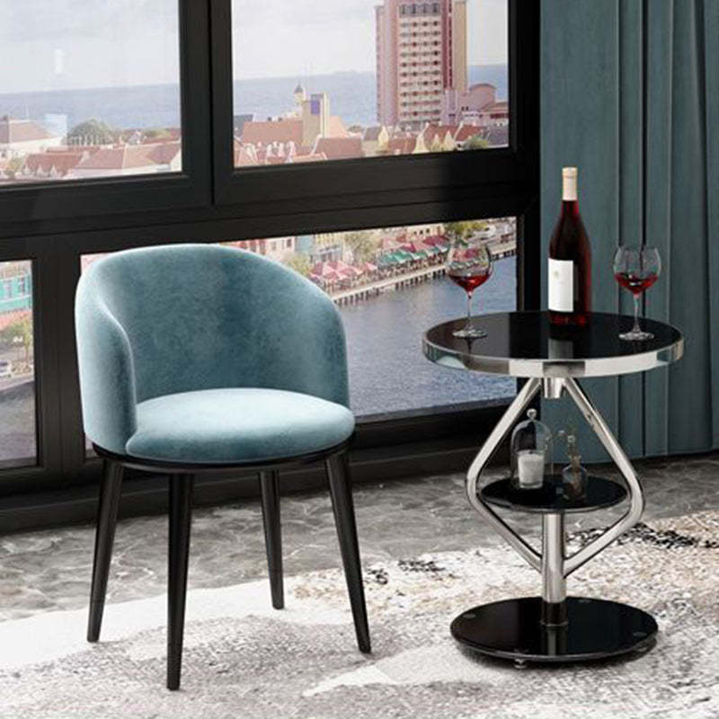 Round Tempered Glass Steel Coffee Table