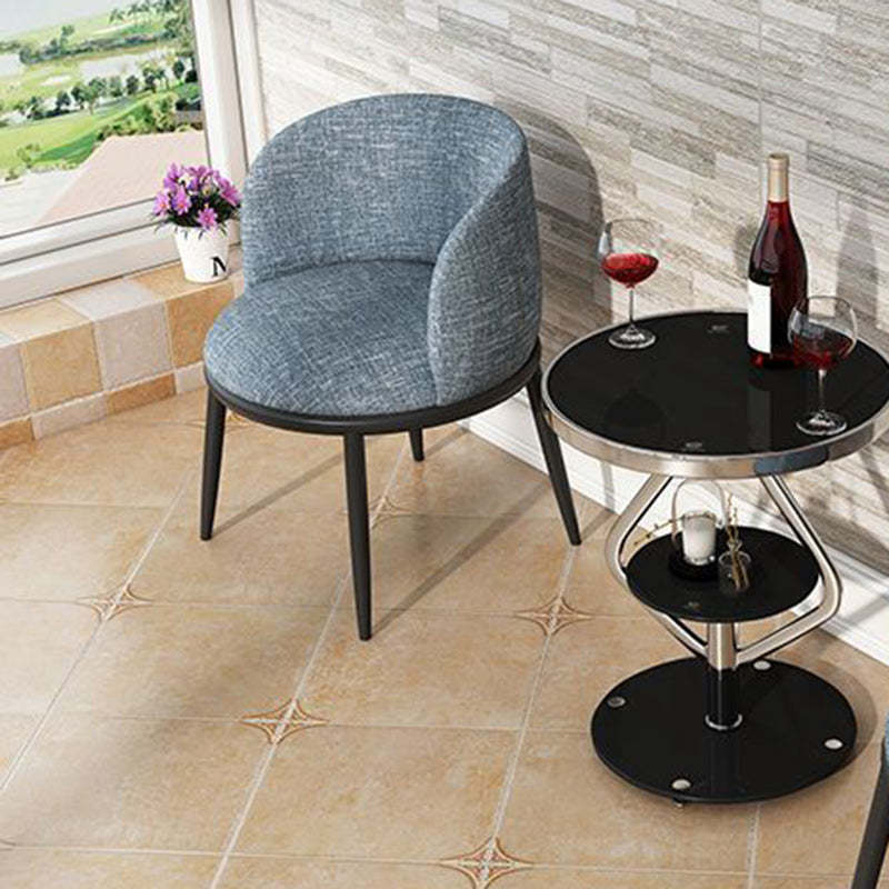 Round Tempered Glass Steel Coffee Table