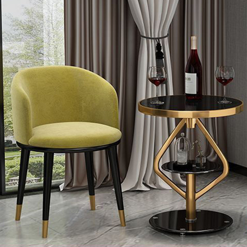 Round Tempered Glass Steel Coffee Table