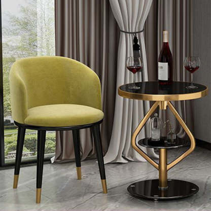 Round Tempered Glass Steel Coffee Table