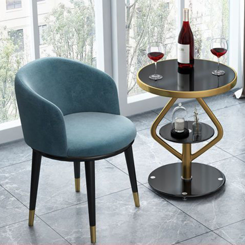 Round Tempered Glass Steel Coffee Table