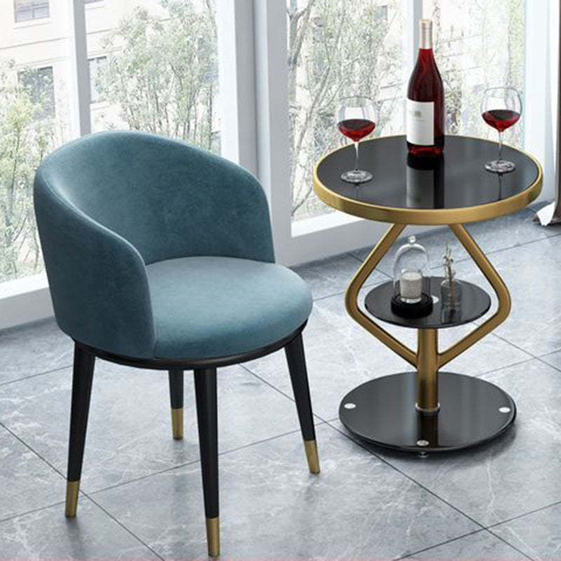 Round Tempered Glass Steel Coffee Table