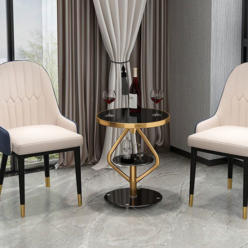 Round Tempered Glass Steel Coffee Table