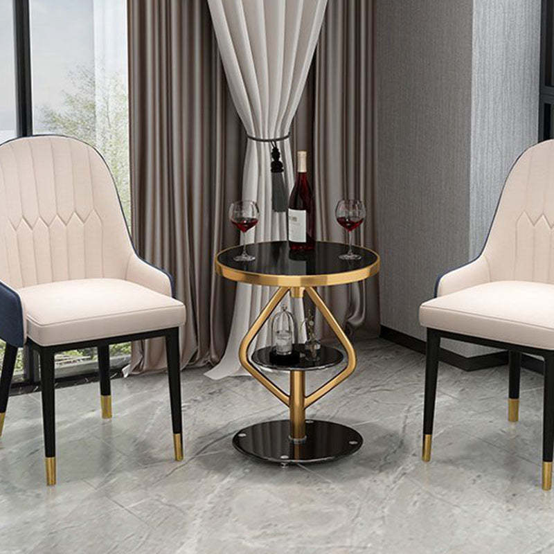 Round Tempered Glass Steel Coffee Table