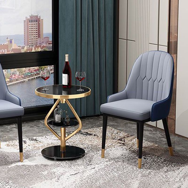 Round Tempered Glass Steel Coffee Table