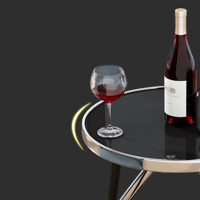 Round Tempered Glass Steel Coffee Table