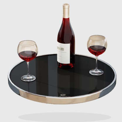 Round Tempered Glass Steel Coffee Table