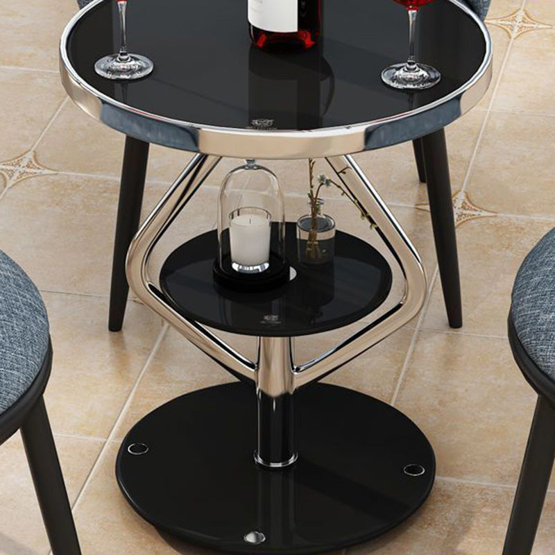Round Tempered Glass Steel Coffee Table
